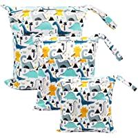 ViVidLife Bolsa Pañales Bebe- 3 PCS Reutilizable Wetbag- Impermeable Lavable con 2 Cremallera para Mamá de Bebé…